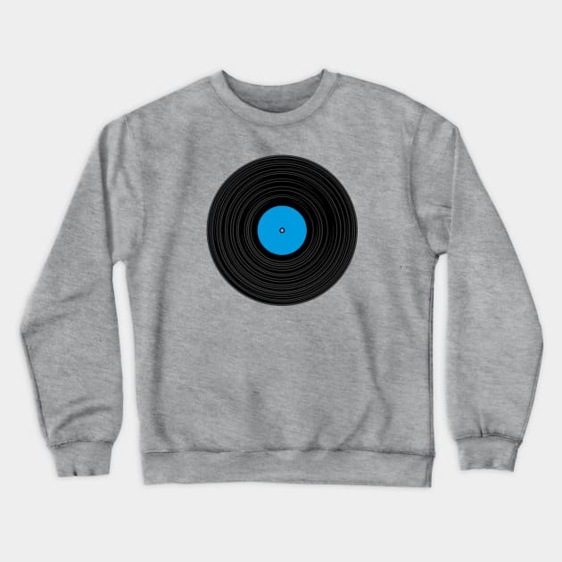 Vinyl Record - Blue Crewneck Sweatshirt by skauff